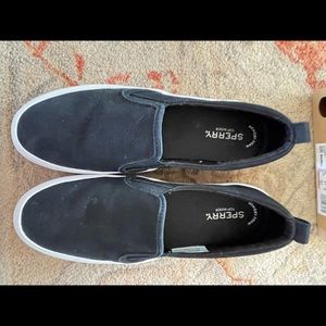 Sperry black slip on shoes